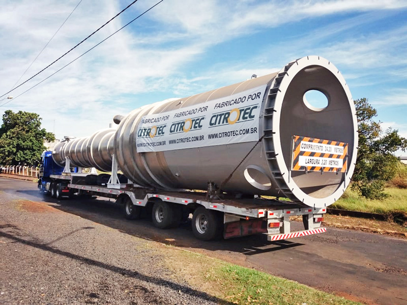 Citrotec - Evaporadores para planta de etanol de milho são entregues no Mato Grosso.